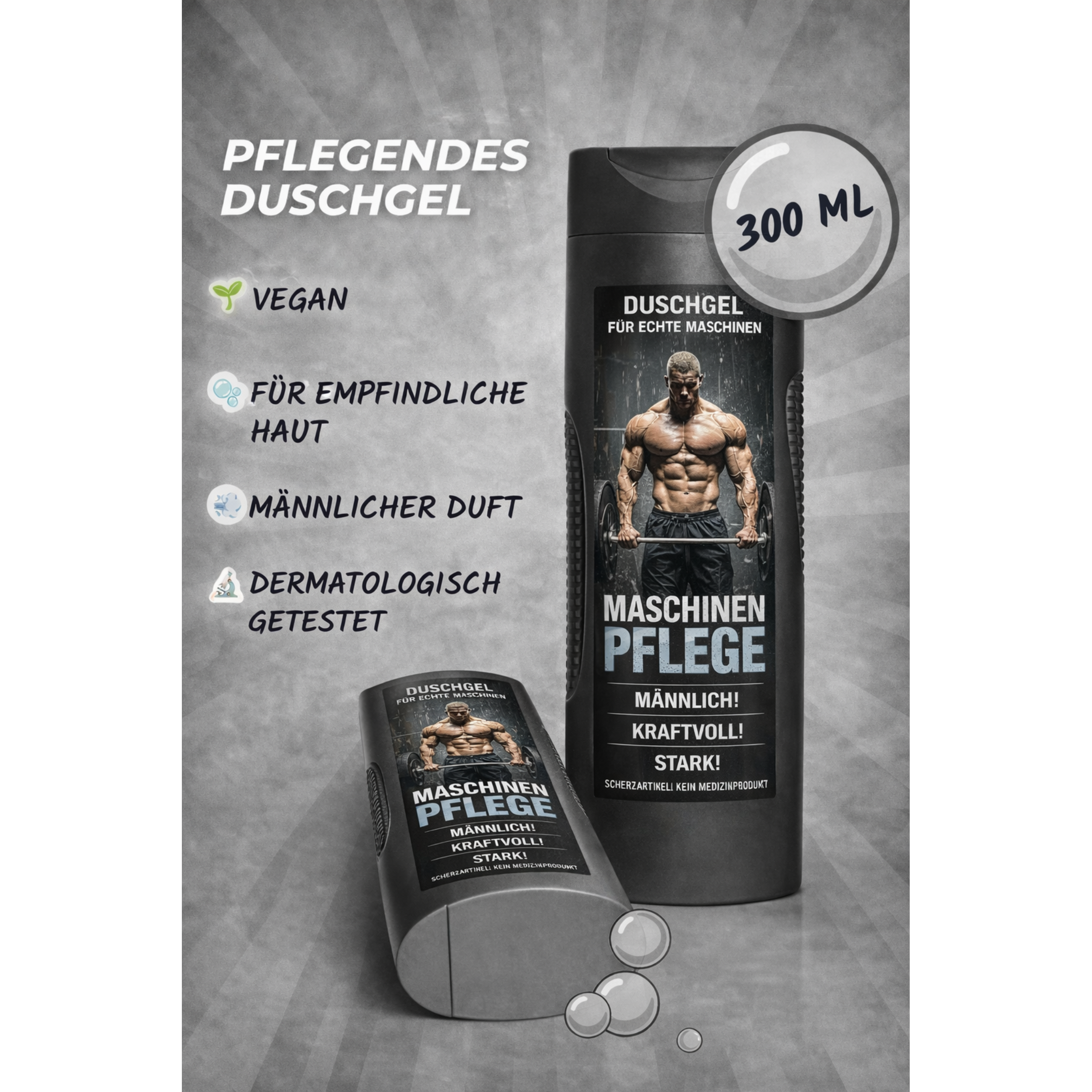 Maschinenpflege Duschgel – lustiges Duschgel für Männer, witziges Geschenk für Bodybuilder, Fitness Fans