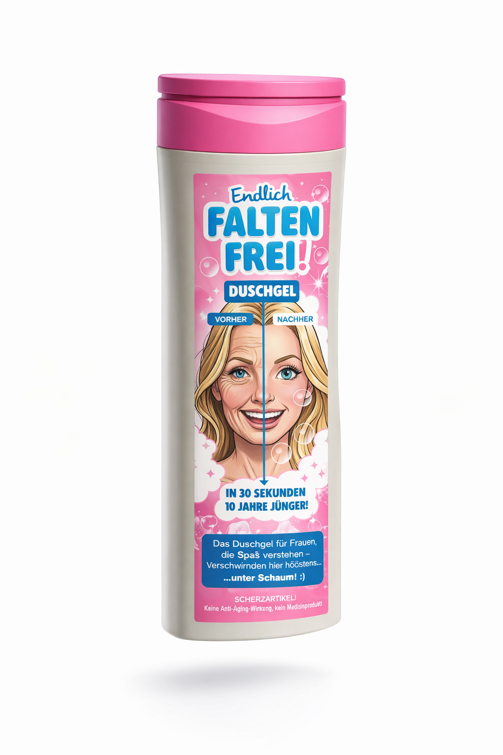 Faltenfrei Duschgel – Lustiges Geschenk für Frauen mit Humor