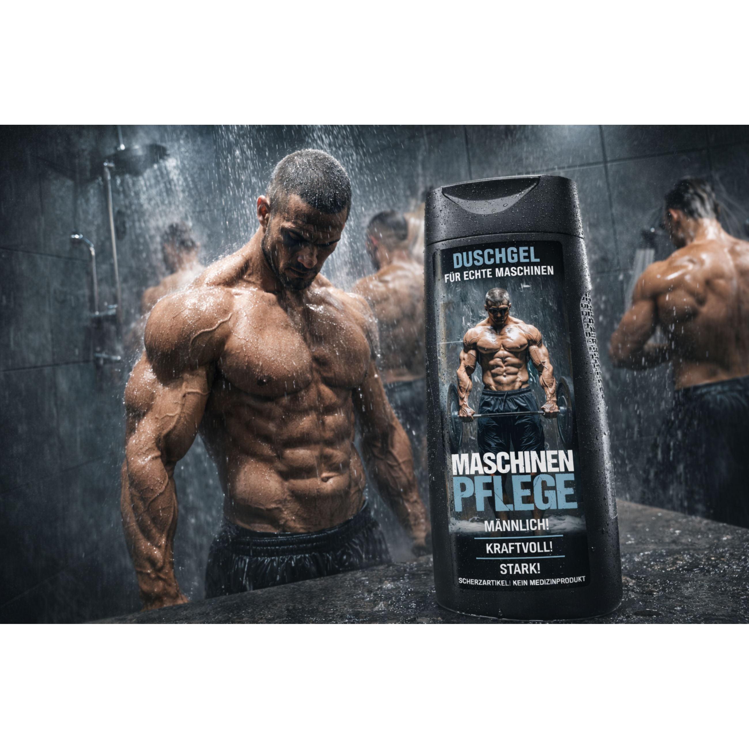 Maschinenpflege Duschgel – lustiges Duschgel für Männer, witziges Geschenk für Bodybuilder, Fitness Fans