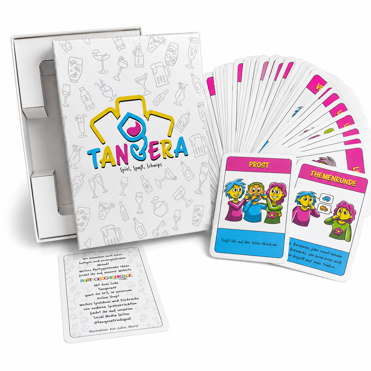 TANGERA® – Partyspiel für Erwachsene | Trinkspiel & Kartenspiel für Spieleabende, Geburtstage, JGA & Festivals
