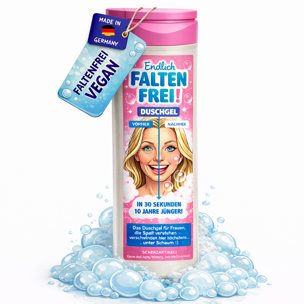 Faltenfrei Duschgel – Lustiges Geschenk für Frauen mit Humor
