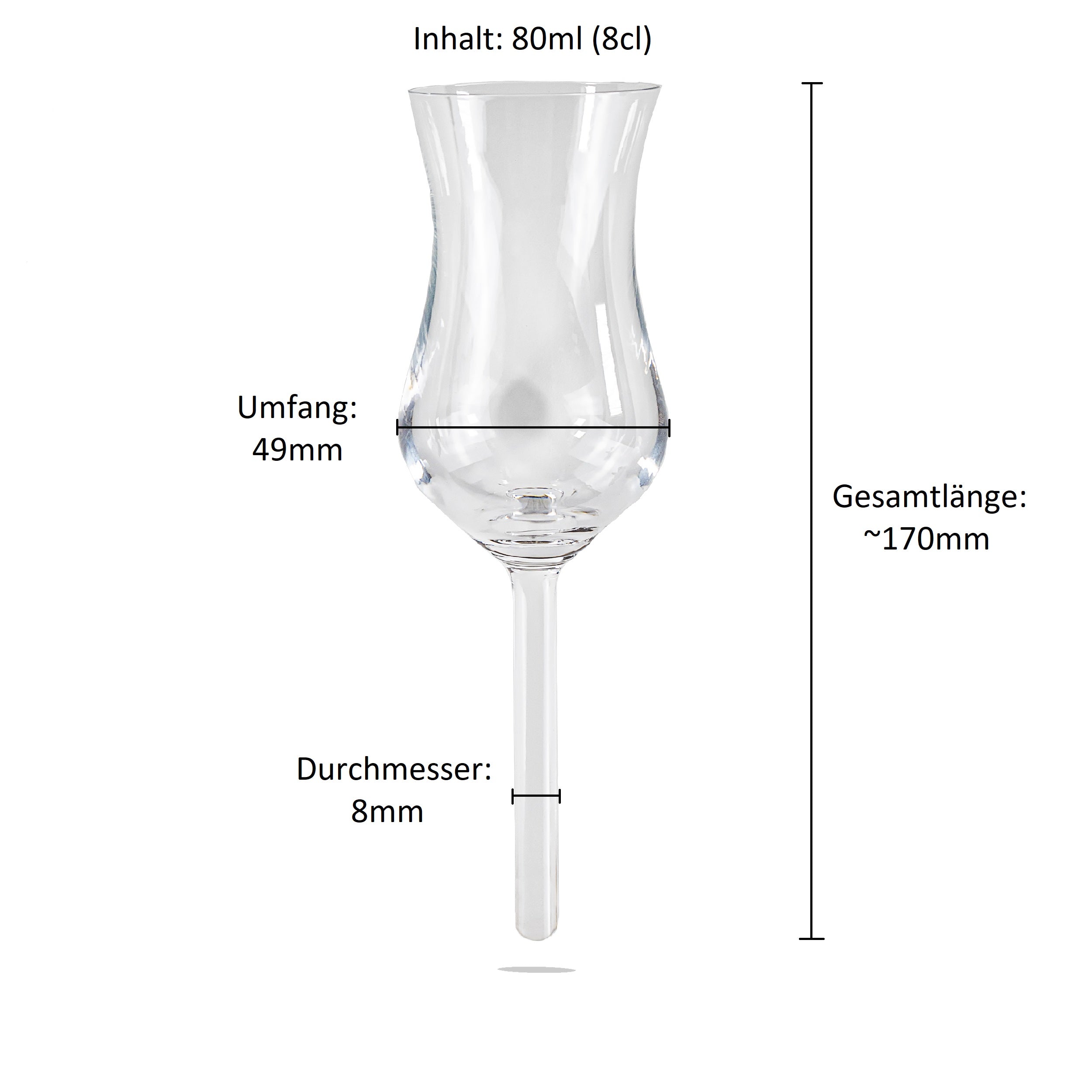 Grappaglas ohne Fuss 80ml Schnapsglas Leonardo Daily