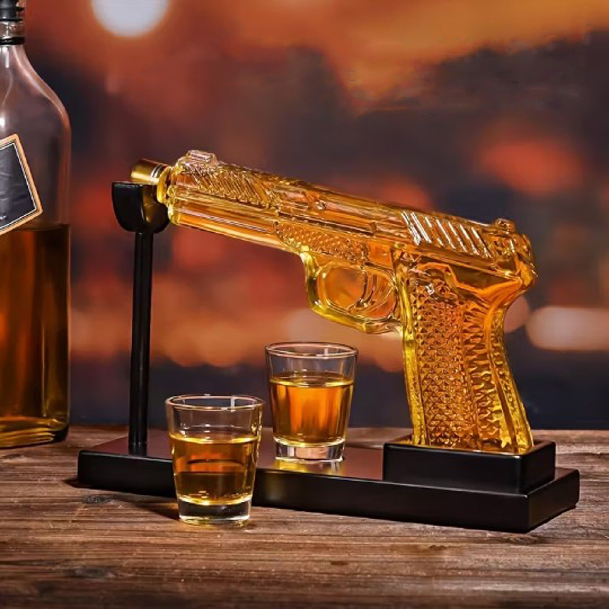 Geschenk Pistole Schnapsglas Dekanter Karaffe