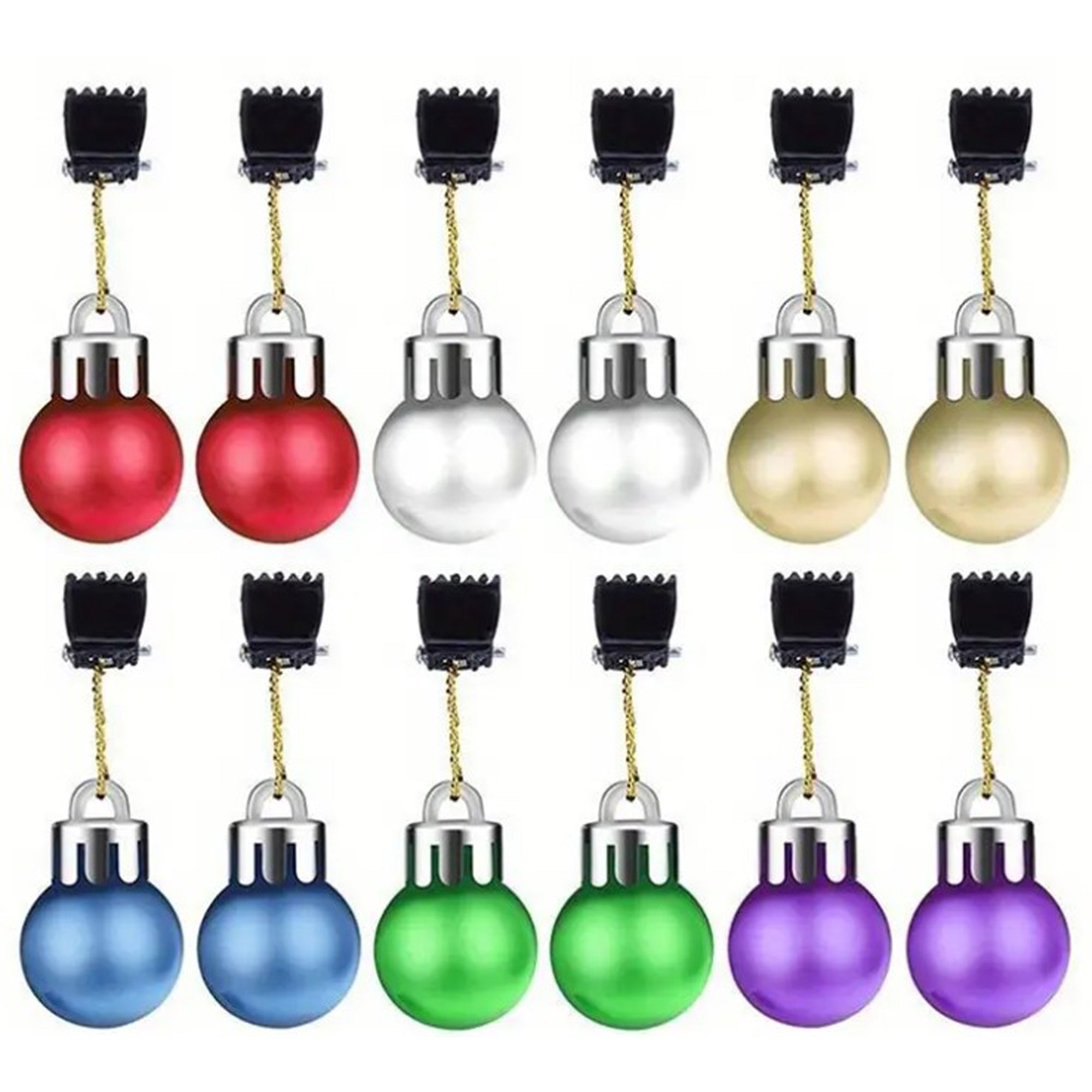 12 Bunte Weihnachtskugeln für Bart & Haare – Lustiger Bartschmuck Weihnachten