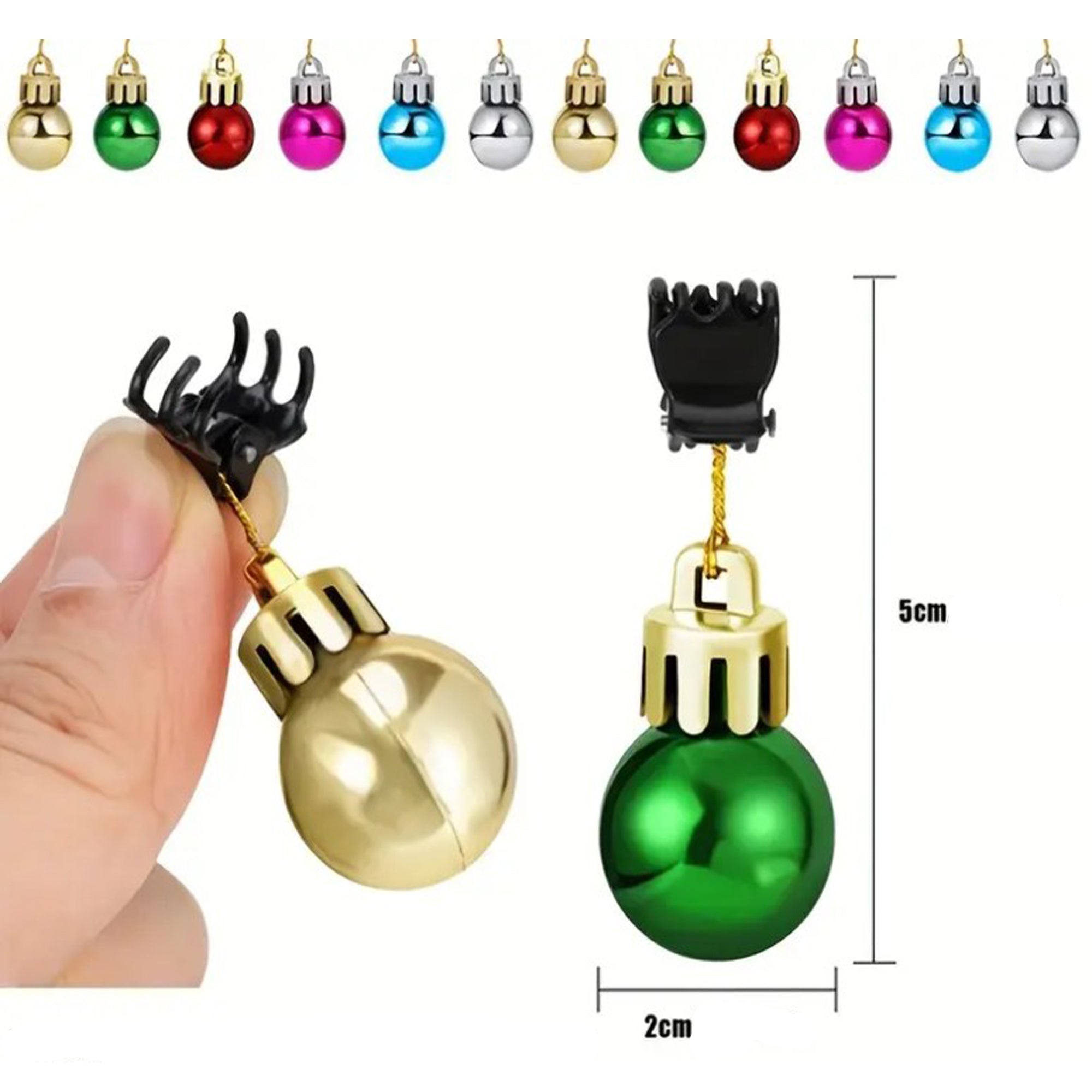 12 Bunte Weihnachtskugeln für Bart & Haare – Lustiger Bartschmuck Weihnachten