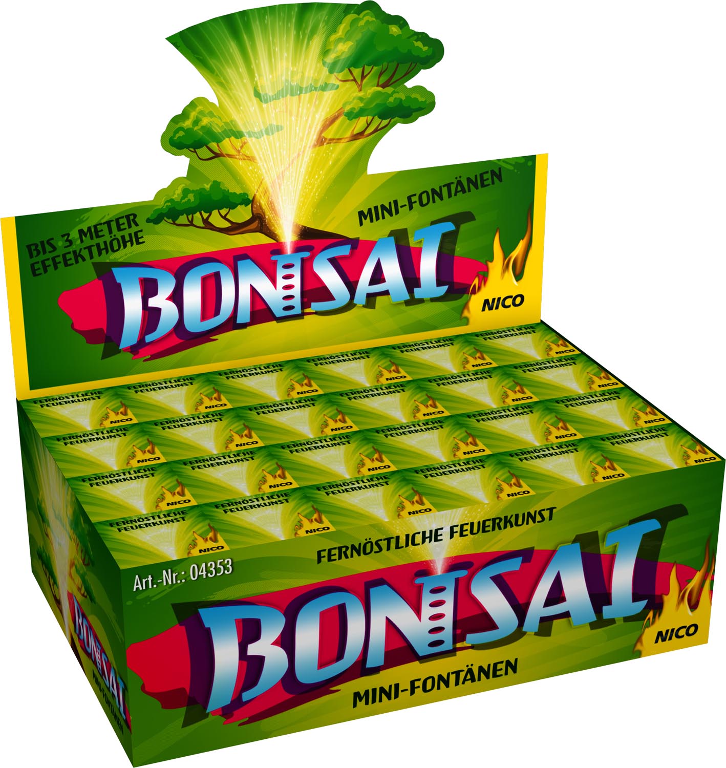 Feuerwerk Kinderfeuerwerk Ganzjahresfeuerwerk NICO Silvester mini Fontäne Bonsai Geburtstagsparty