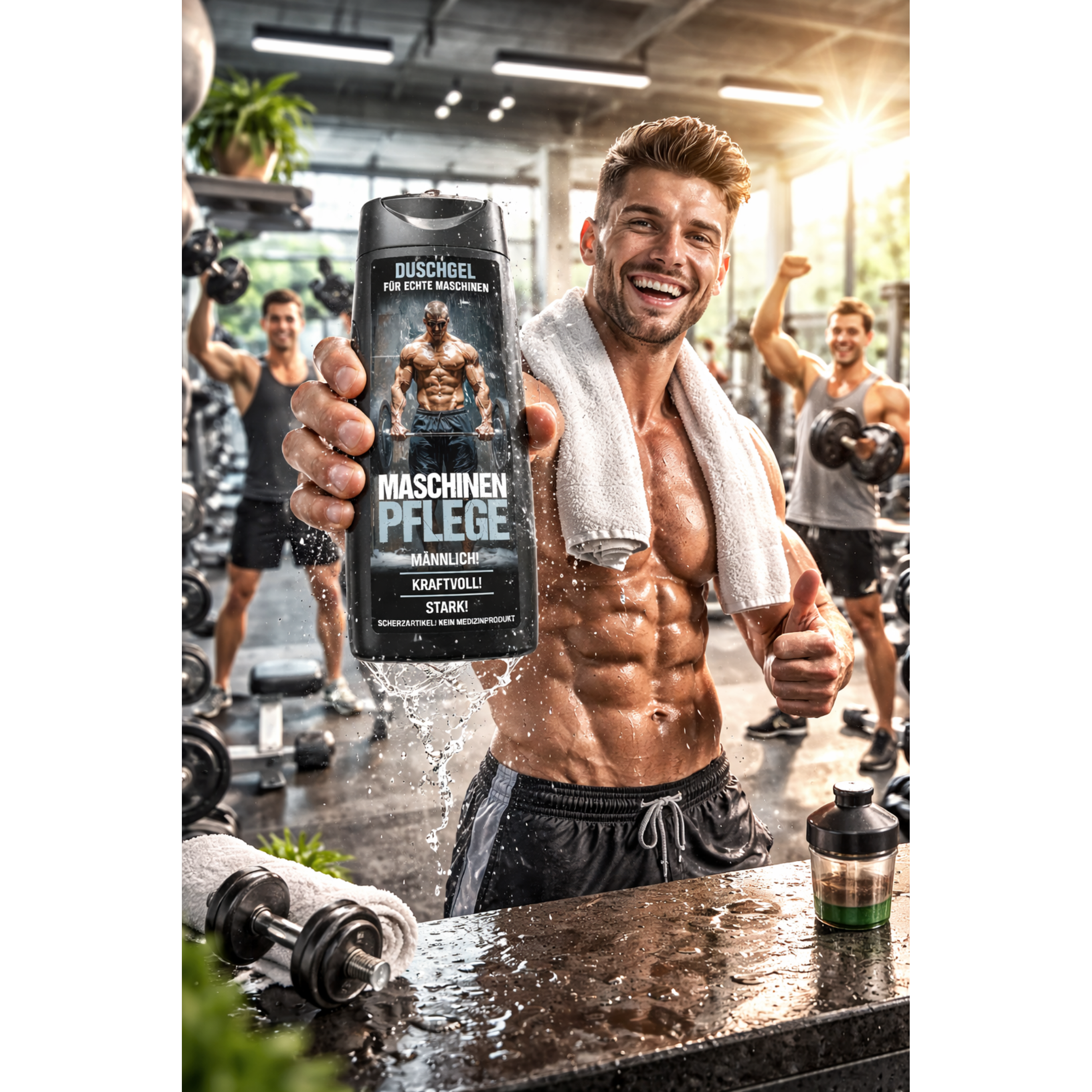 Maschinenpflege Duschgel – lustiges Duschgel für Männer, witziges Geschenk für Bodybuilder, Fitness Fans
