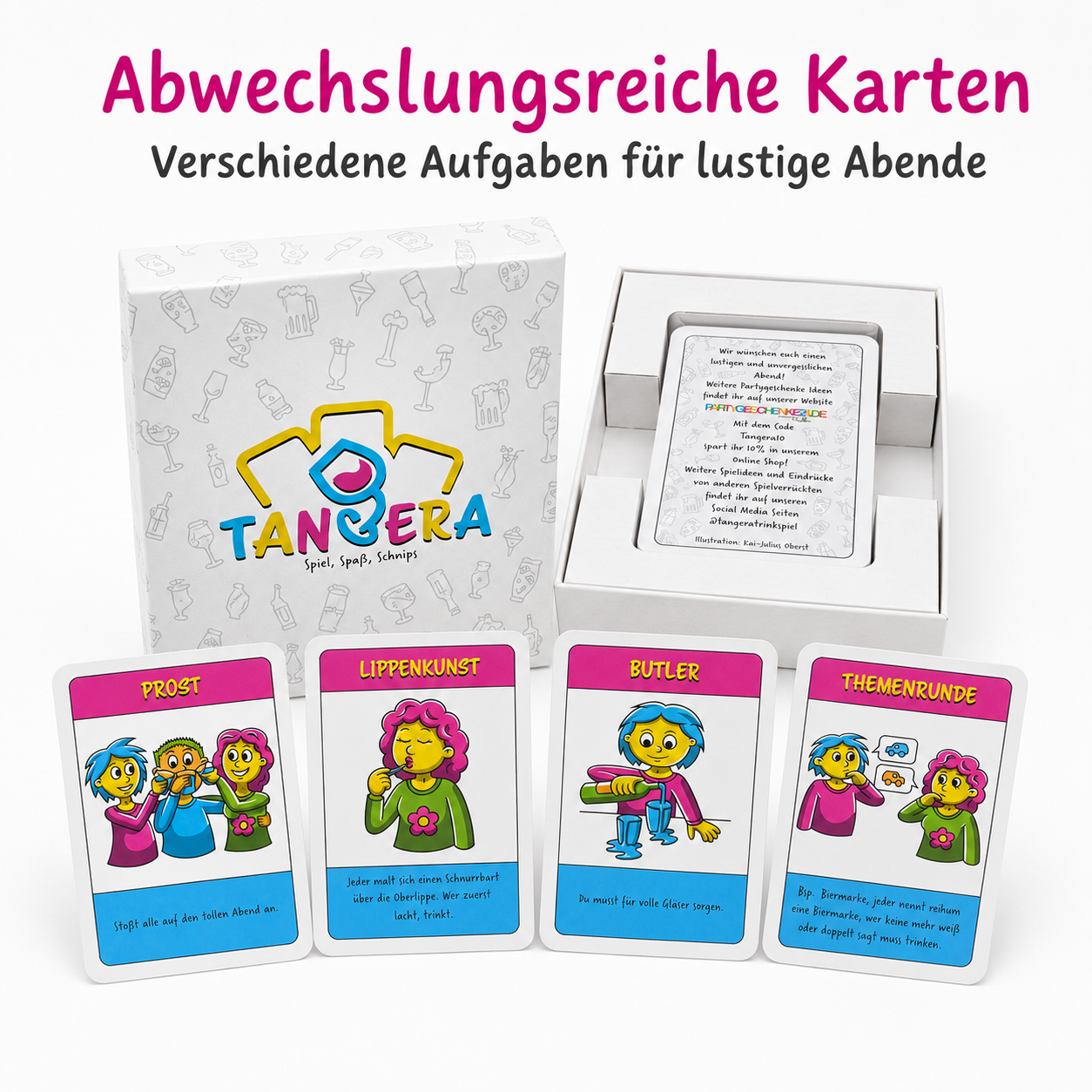TANGERA® – Partyspiel für Erwachsene | Trinkspiel & Kartenspiel für Spieleabende, Geburtstage, JGA & Festivals