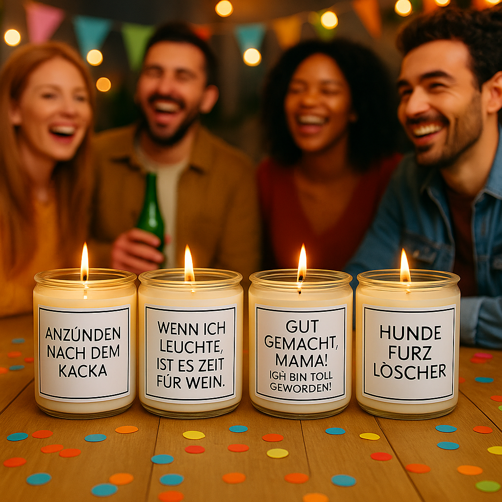 Kerzen mit Spruch lustig Geschenkidee