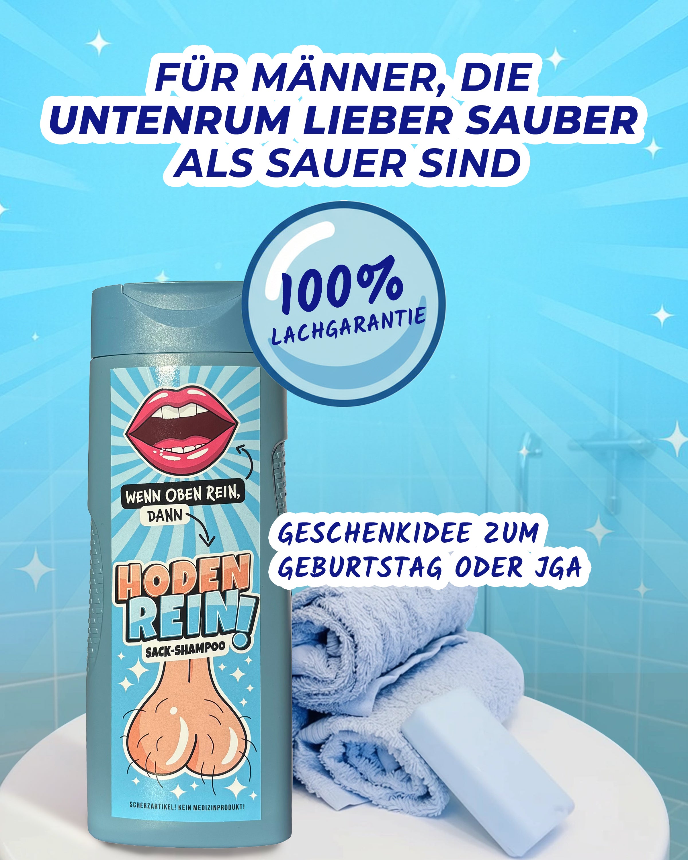 Duschgel Hodenrein Geschenkidee lustiges Geschenk für Männer 