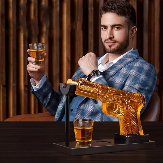 Geschenk Pistole Schnapsglas Dekanter Karaffe