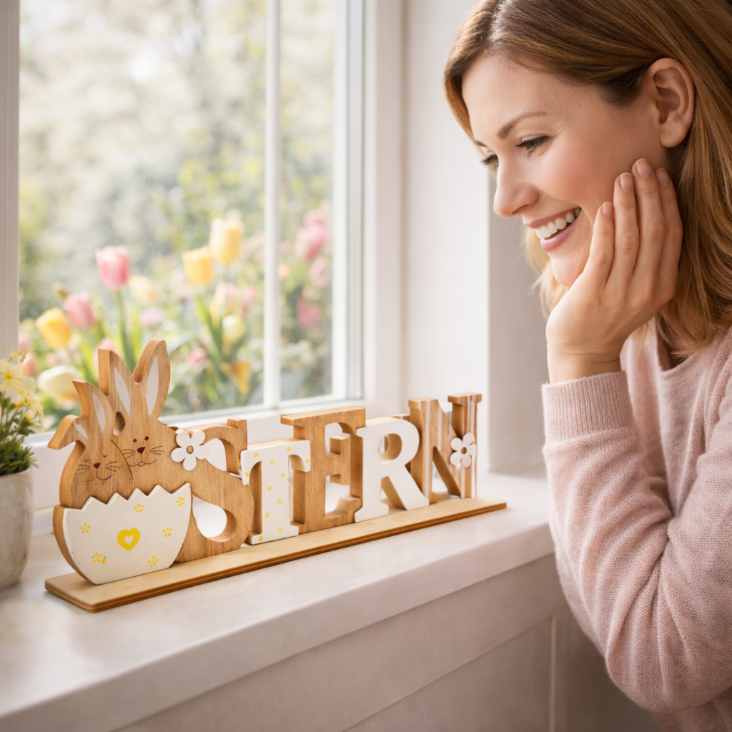 Osterdeko  Ostern Hase Holzschild